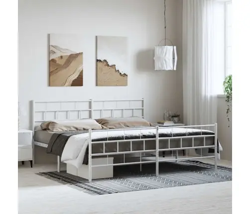 Lovos Rėmas Su Galvūgaliu/Kojūgaliu, Baltas, 183X213cm Metalas