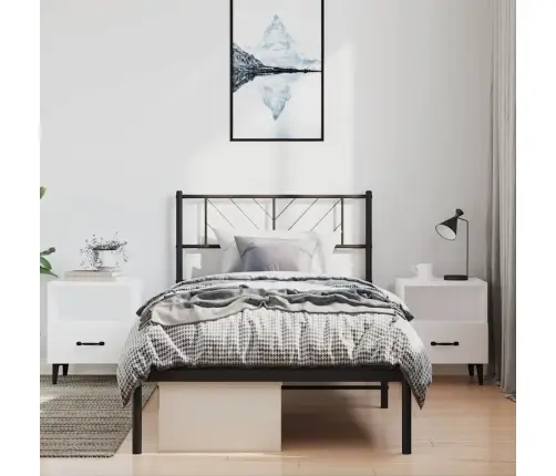 Metalinis Lovos Rėmas Su Galvūgaliu, Juodos Spalvos, 100X200Cm