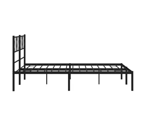 Gultas Rāmis Ar Galvgali, Melns Metāls, 120X190 Cm Vidaxl
