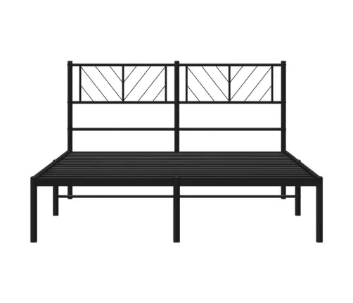 Gultas Rāmis Ar Galvgali, Melns Metāls, 120X200 Cm Vidaxl