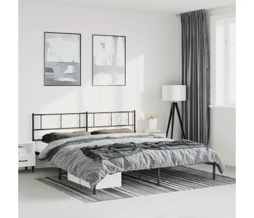 Metalinis Lovos Rėmas Su Galvūgaliu, Juodos Spalvos, 183X213Cm