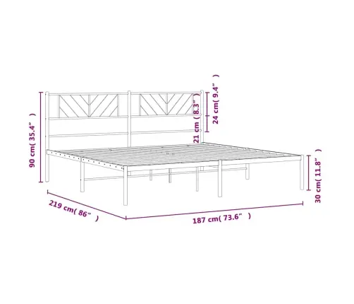 Metalinis Lovos Rėmas Su Galvūgaliu, Juodos Spalvos, 183X213Cm