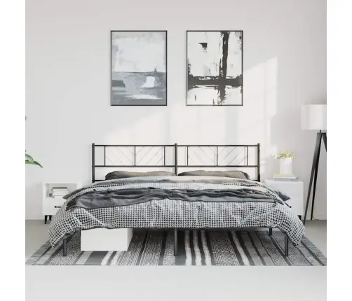 Metalinis Lovos Rėmas Su Galvūgaliu, Juodos Spalvos, 183X213Cm
