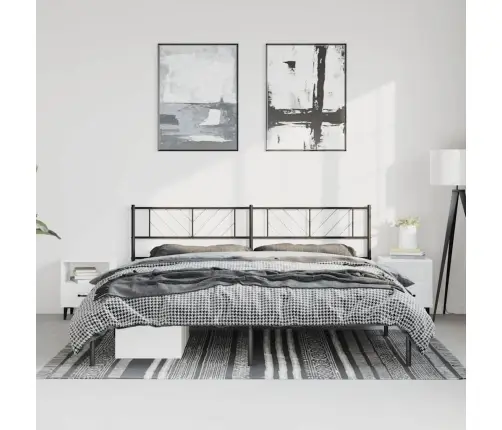Gultas Rāmis Ar Galvgali, Melns Metāls, 193X203 Cm Vidaxl