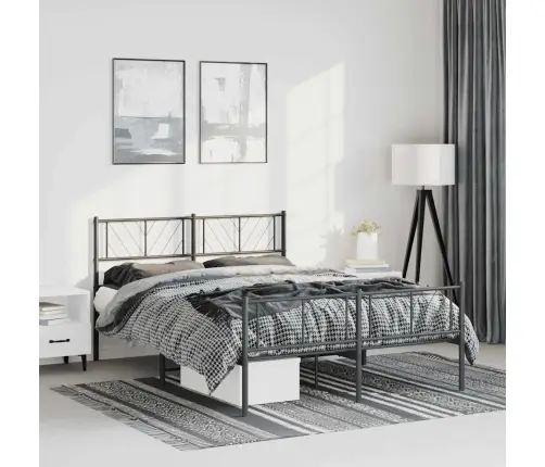 Lovos Rėmas Su Galvūgaliu/Kojūgaliu, Juodas, 150X200cm Metalas