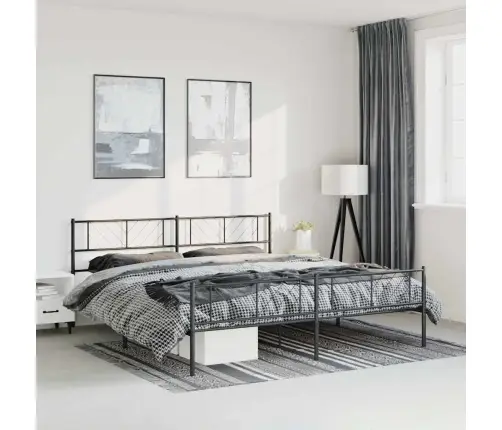 Lovos Rėmas Su Galvūgaliu/Kojūgaliu, Juodas, 183X213cm Metalas
