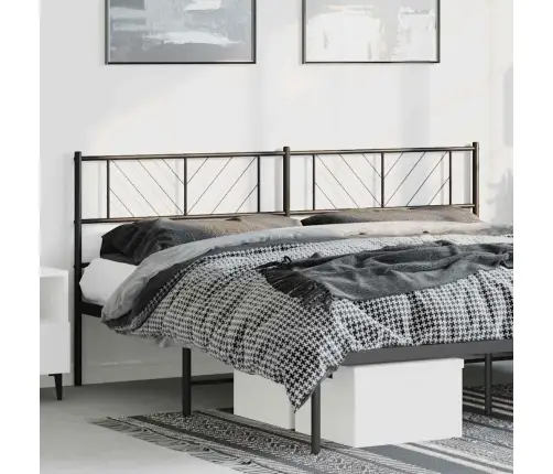 Gultas Galvgalis, Metāls, Melns, 193 Cm Vidaxl