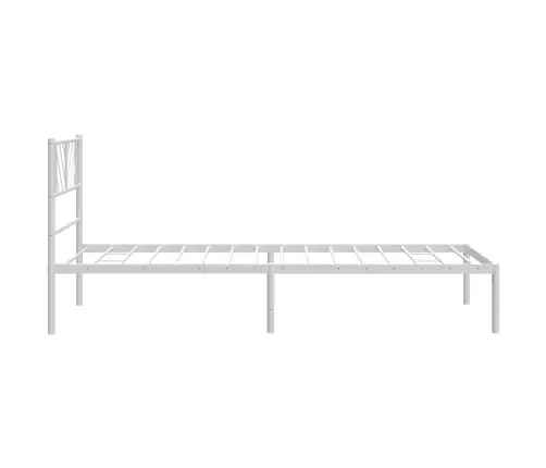 Metallist Voodiraam Peatsiga, Ilma Madratsita, Valge, 75X190 Cm Metallist Voodiraam Peatsiga, Ilma Madratsita, Valge, 75X190 Cm