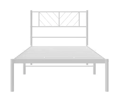 Metallist Voodiraam Peatsiga, Valge, 90 X 200 Cm