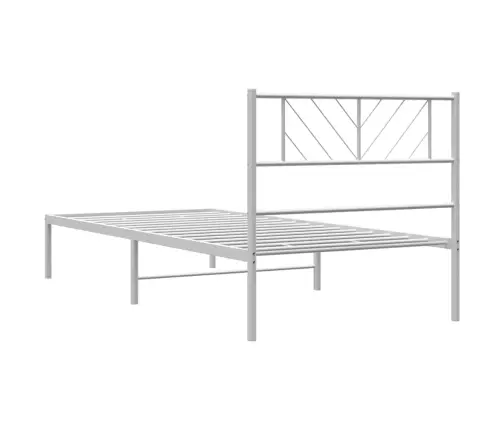 Metalinis Lovos Rėmas Su Galvūgaliu, Baltos Spalvos, 100X190Cm