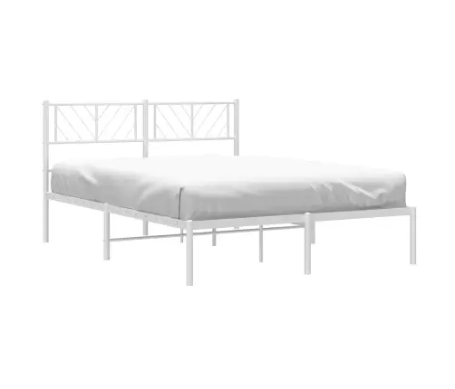 Gultas Rāmis Ar Galvgali, Balts Metāls, 120X190 Cm Vidaxl
