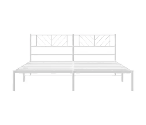 Metalinis Lovos Rėmas Su Galvūgaliu, Baltos Spalvos, 183X213Cm