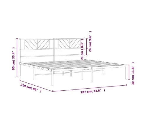Metalinis Lovos Rėmas Su Galvūgaliu, Baltos Spalvos, 183X213Cm