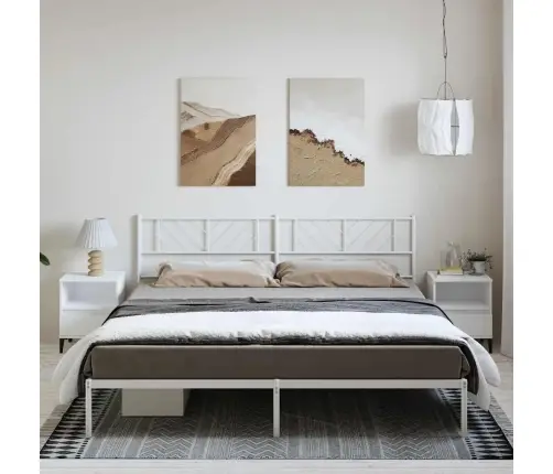 Metalinis Lovos Rėmas Su Galvūgaliu, Baltos Spalvos, 183X213Cm