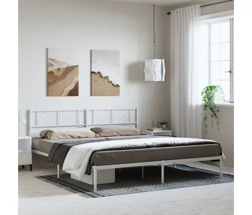Gultas Rāmis Ar Galvgali, Balts Metāls, 193X203 Cm Vidaxl