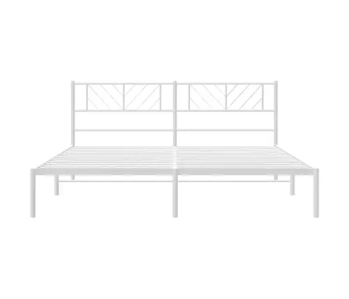 Gultas Rāmis Ar Galvgali, Balts Metāls, 193X203 Cm Vidaxl