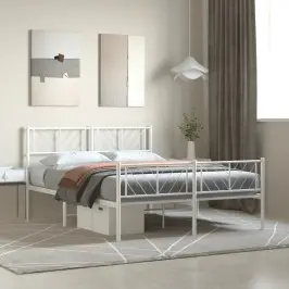 Lovos Rėmas Su Galvūgaliu/Kojūgaliu, Baltas, 120X200cm Metalas