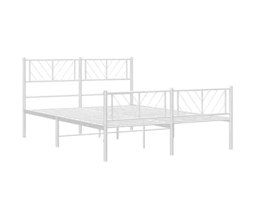 Gultas Rāmis Ar Galvgali Un Kājgali, Balts Metāls, 135X290 Cm Vidaxl