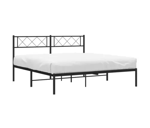 Gultas Rāmis Ar Galvgali, Melns Metāls, 120X190 Cm Vidaxl
