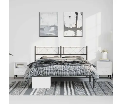 Metallist Voodiraam Peatsiga, Must, 135X190 Cm