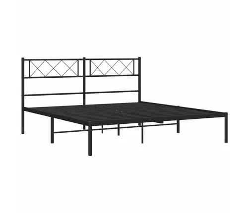 Metallist Voodiraam Peatsiga, Must, 135X190 Cm