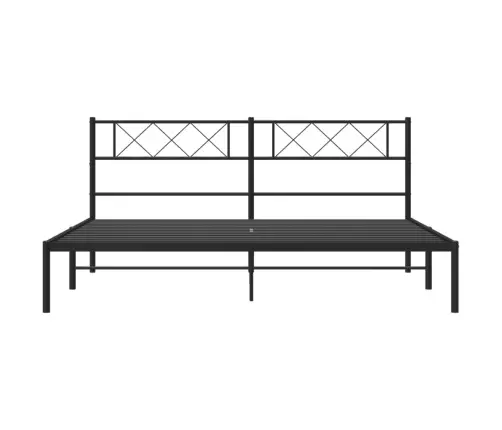 Gultas Rāmis Ar Galvgali, Melns Metāls, 180X200 Cm Vidaxl
