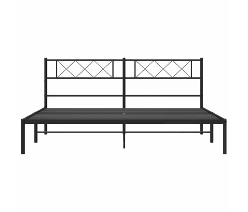 Gultas Rāmis Ar Galvgali, Melns Metāls, 193X203 Cm Vidaxl