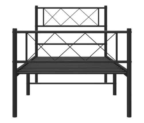 Lovos Rėmas Su Galvūgaliu/Kojūgaliu, Juodas, 107X203cm Metalas