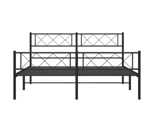 Metallist Voodiraam Peatsi Ja Jalutsiga, Must, 120X200 Cm