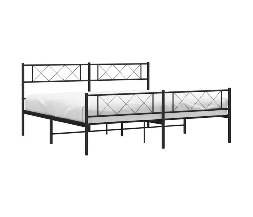 Gultas Rāmis Ar Galvgali Un Kājgali, Melns Metāls, 183X213 Cm Vidaxl