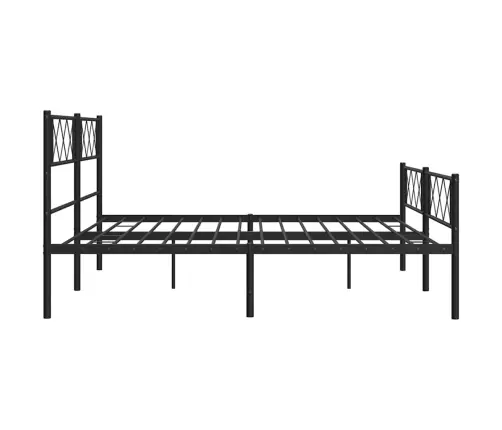 Gultas Rāmis Ar Galvgali Un Kājgali, Melns Metāls, 193X203 Cm Vidaxl