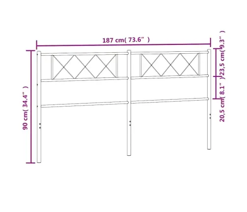 Metallist Vahetatav Voodipeats, Must, 180 Cm