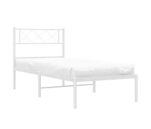 Metalinis Lovos Rėmas Su Galvūgaliu, Baltos Spalvos, 100X190Cm