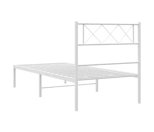 Metalinis Lovos Rėmas Su Galvūgaliu, Baltos Spalvos, 100X190Cm