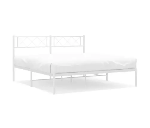 Gultas Rāmis Ar Galvgali, Balts Metāls, 120X200 Cm Vidaxl