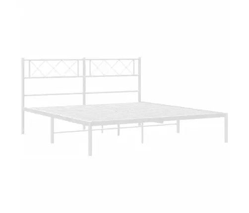 Gultas Rāmis Ar Galvgali, Balts Metāls, 120X200 Cm Vidaxl