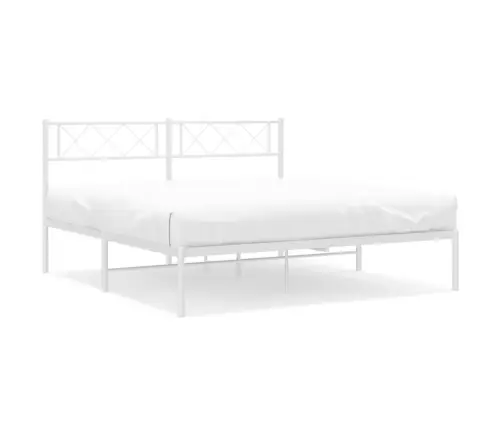 Metalinis Lovos Rėmas Su Galvūgaliu, Baltos Spalvos, 140X200Cm