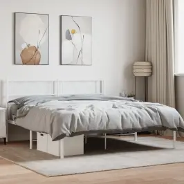 Metalinis Lovos Rėmas Su Galvūgaliu, Baltos Spalvos, 140X200Cm Metalinis Lovos Rėmas Su Galvūgaliu, Baltos Spalvos, 140X200Cm