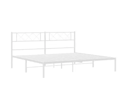 Gultas Rāmis Ar Galvgali, Balts Metāls, 160X200 Cm Vidaxl