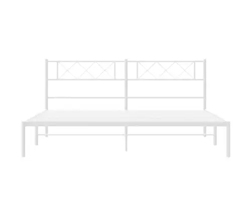 Gultas Rāmis Ar Galvgali, Balts Metāls, 160X200 Cm Vidaxl