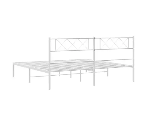 Gultas Rāmis Ar Galvgali, Balts Metāls, 160X200 Cm Vidaxl
