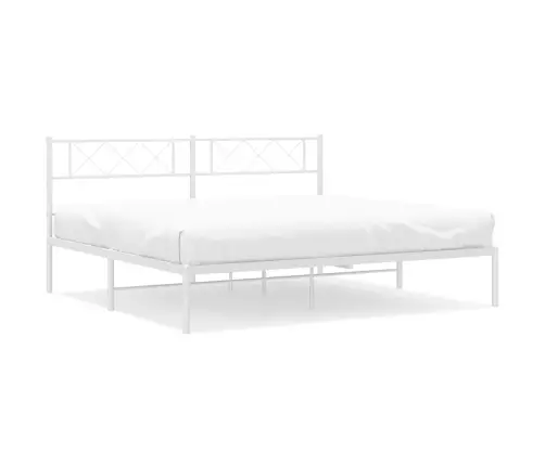 Gultas Rāmis Ar Galvgali, Balts Metāls, 183X213 Cm Vidaxl