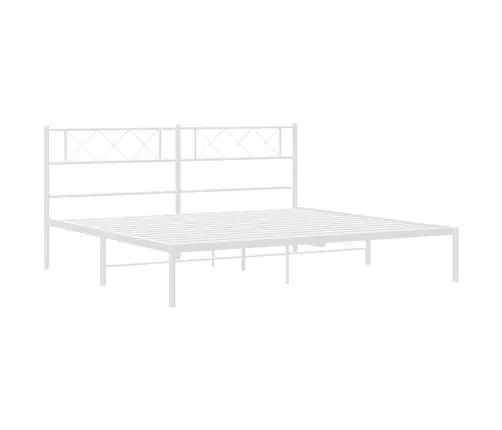 Gultas Rāmis Ar Galvgali, Balts Metāls, 183X213 Cm Vidaxl