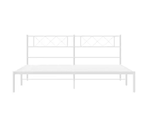 Gultas Rāmis Ar Galvgali, Balts Metāls, 183X213 Cm Vidaxl