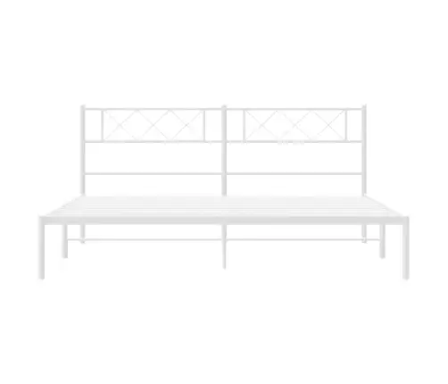 Gultas Rāmis Ar Galvgali, Balts Metāls, 193X203 Cm Vidaxl