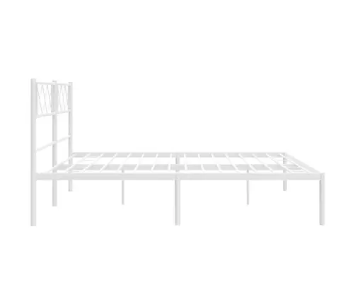 Gultas Rāmis Ar Galvgali, Balts Metāls, 193X203 Cm Vidaxl