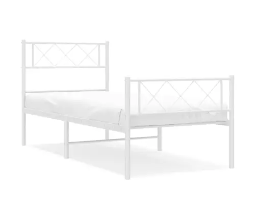 Lovos Rėmas Su Galvūgaliu/Kojūgaliu, Baltas, 107X203cm Metalas