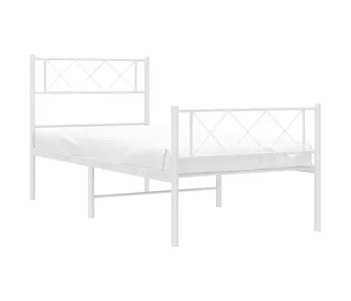 Lovos Rėmas Su Galvūgaliu/Kojūgaliu, Baltas, 107X203cm Metalas