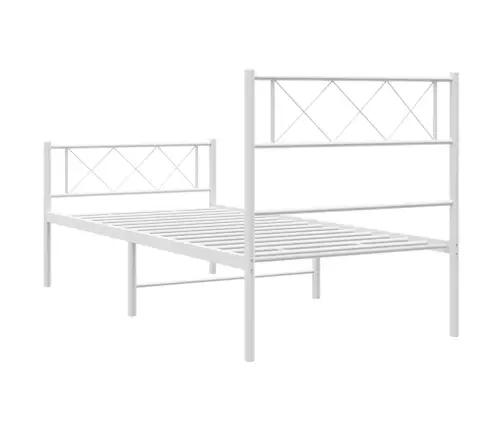 Lovos Rėmas Su Galvūgaliu/Kojūgaliu, Baltas, 107X203cm Metalas