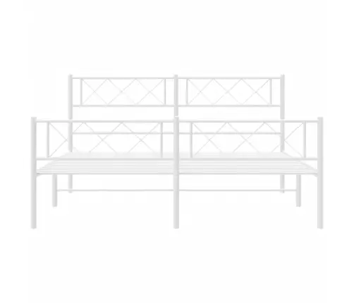Gultas Rāmis Ar Galvgali Un Kājgali, Balts Metāls, 120X200 Cm Vidaxl